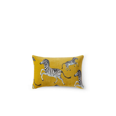 Petit coussin lombaire velours aquarelle zèbre