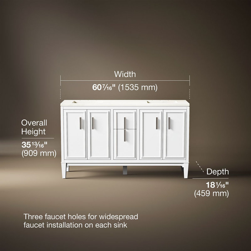 Southerk 60-In Bathroom Vanity Set, White