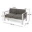 Patio avec structure en aluminium - Eau kaki - Coussin de siège de 49,50 po et accoudoir de 24,02 po de hauteur requis