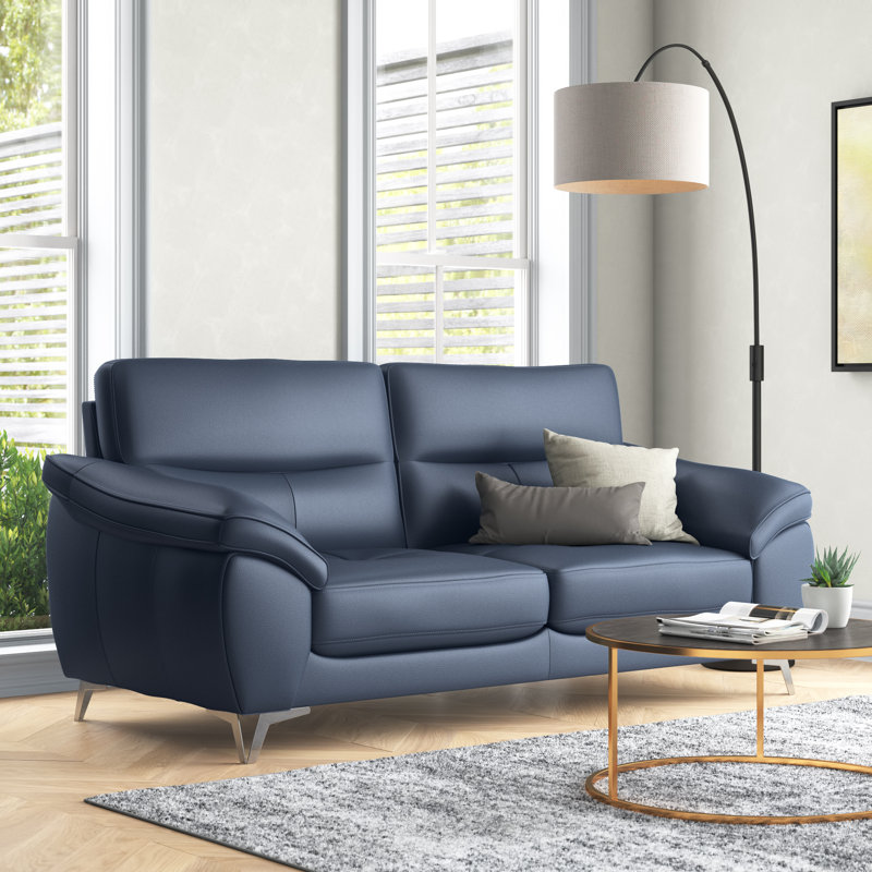 Sorenson Upholstered 86'' Sofa, Blue, 40" H x 86" W x 37" D