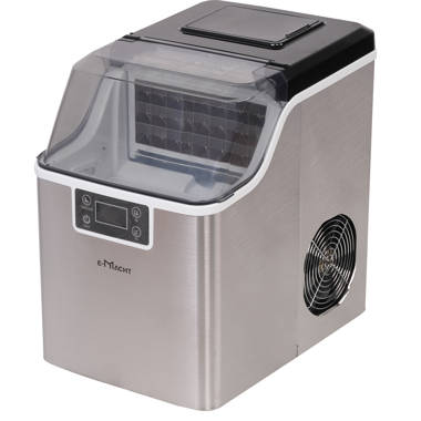 Costway Portable Compact Electric Ice Maker Machine Counter Top, Mini Cube 26lb of Ice Daily (Silver)