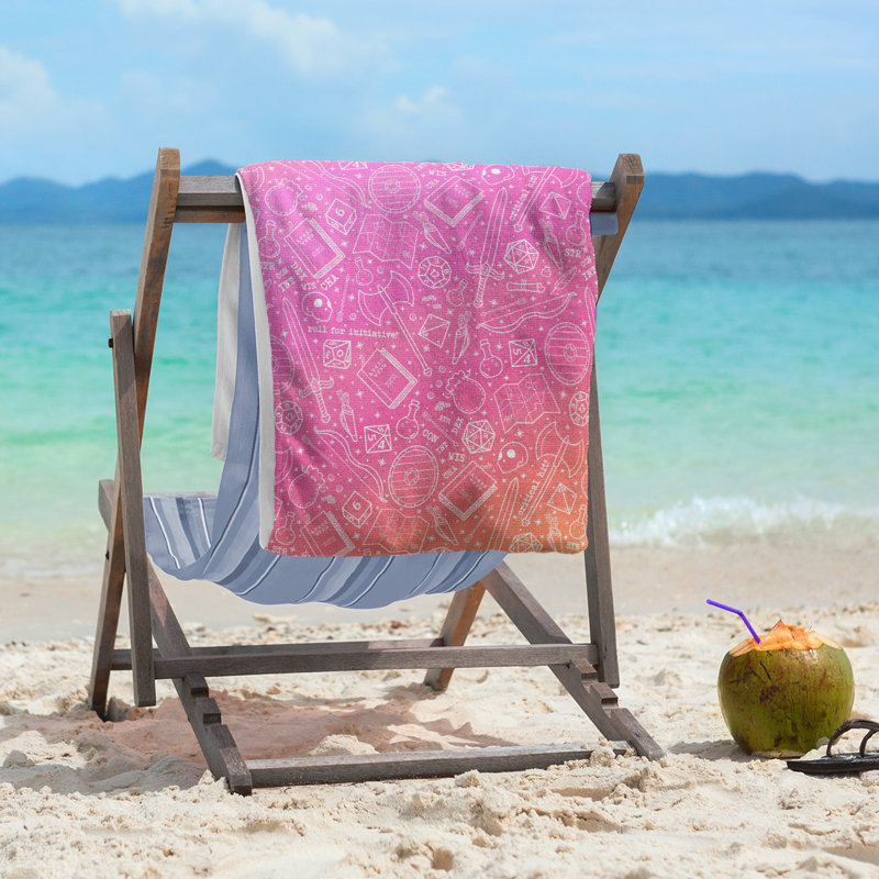 Serviette de plage RPG, Rose / orange