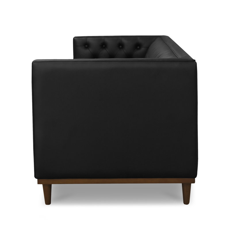 Fielder Sofa Black Leather, Black