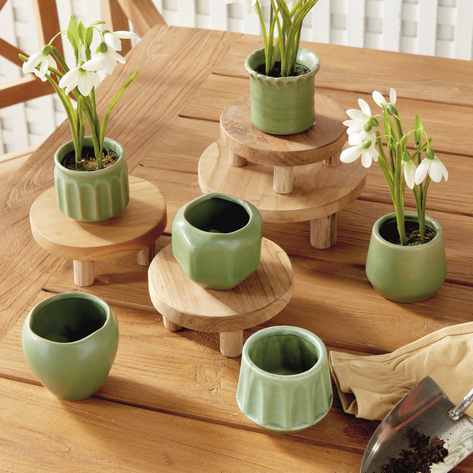 9" Pot Planter, Green