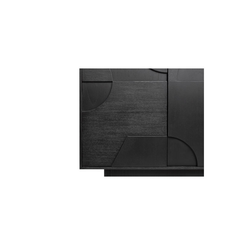 Zulgo 68'' W Solid Wood Sideboard, Black