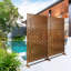 Panneau décoratif en métal autoportant pour terrasse, balcon, jardin intérieur intérieur extérieur brun