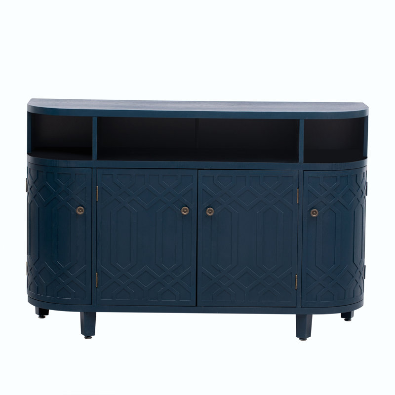 Armoire d'appoint avec 4 portes, Bleu