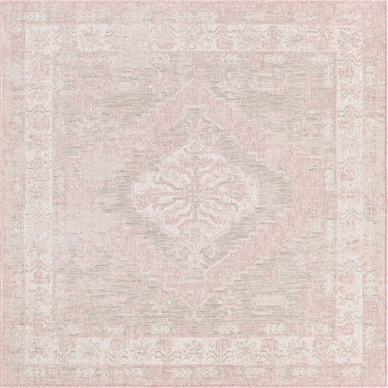 Tapis d'extérieur couleur nil rose, Carré 5 pi 3 po
