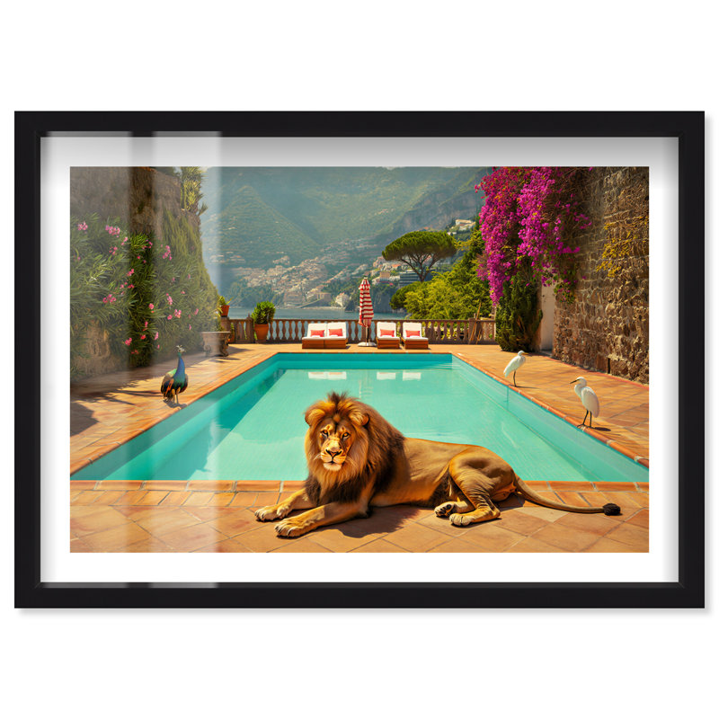 Art mural Regal Oasis Shadowbox par Funori, cadre noir, H 21 po x l 31 po, Cadre noir
