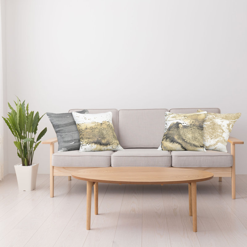 Housse de coussin Moncalieri, 12 po x 12 po, Gris/beige