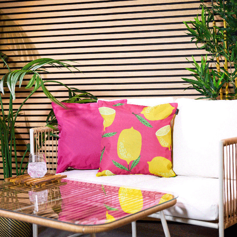 Fruit Indoor-Outdoor Cushions, Pink