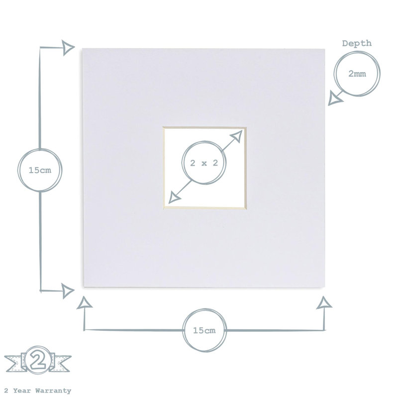Nicola Spring - Picture Mount, White, 15cm H x 15cm W x 0.2cm D