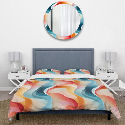 Ensemble de housse de couette à rayures Modern Whispers II - microfibre de polyester