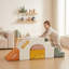 Blocs d'escalade en mousse pour tout-petits, ensemble de jeu intérieur modulaire avec glissade, tunnel de rampe, chaise berçante, table et sièges