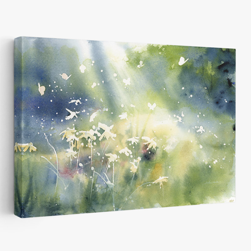 Papillons abstraits - lumière de paysage, H 16 po x l 24 po