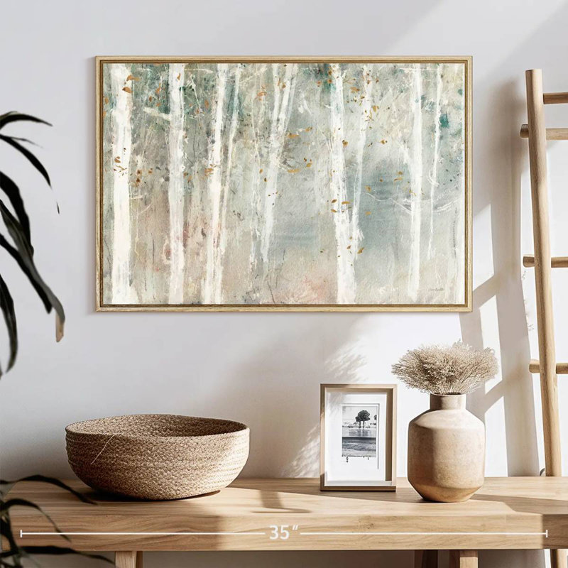 A Woodland Walk I, 25" X 17", Floating Frame Natural Wood