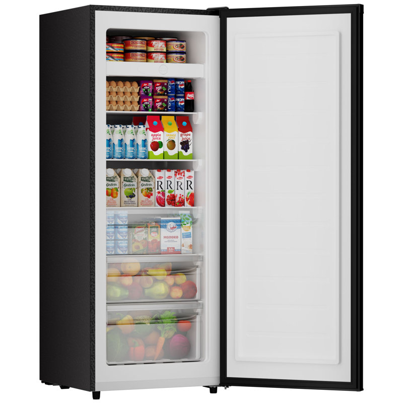 BANGSON Upright Freezer, 7.0 Cu.ft Stand Up Freezer, Convertible Upright Freezer/Refrigerator, Single Door for Kitchen,Garage, Office, Apartment