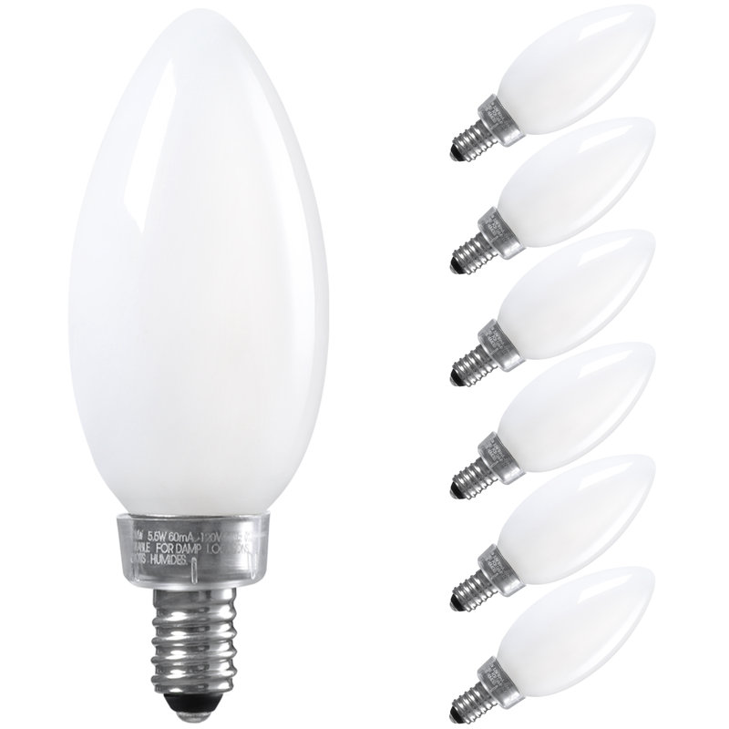 5,5 W (60 W équivalent), DEL C11, ampoule à intensité variable, culot E12 / candélabre, blanc laiteux, 2700 Kelvins