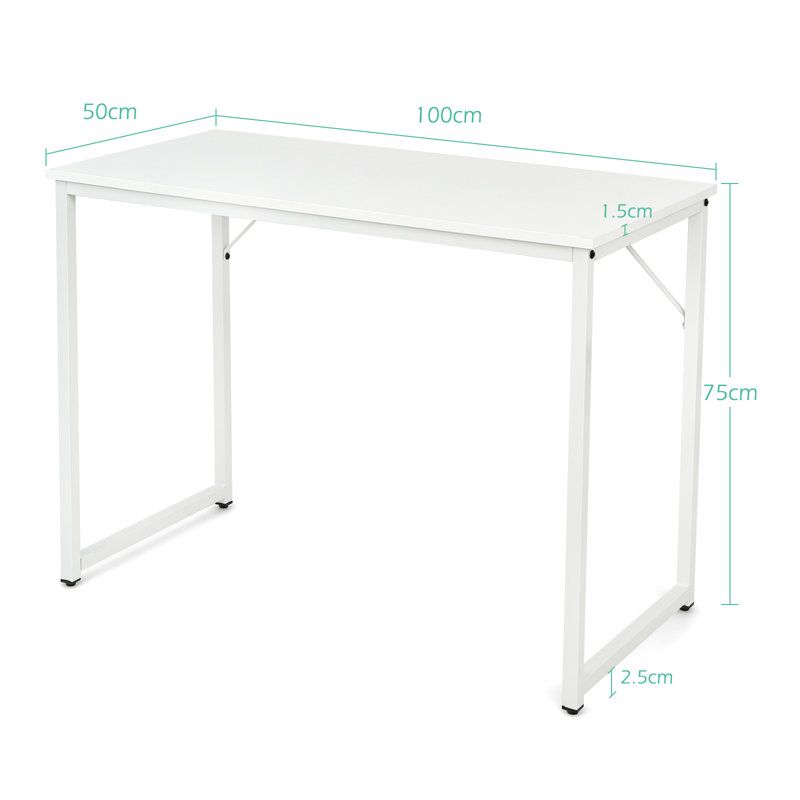 Cerita Steel Writing Desk, White, White