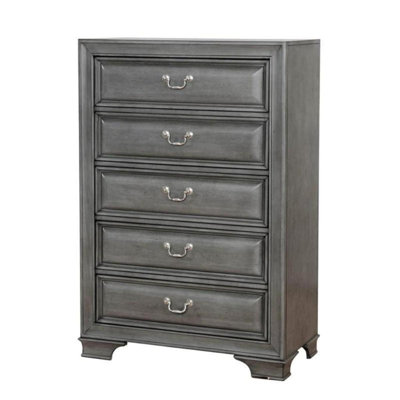 Mobilier de chambre à coucher style transitionnel à finition grise 1 pièce