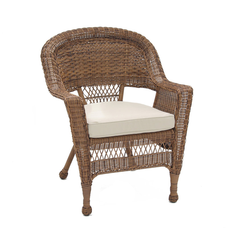 Chaise de patio avec coussins, Miel, Brun clair