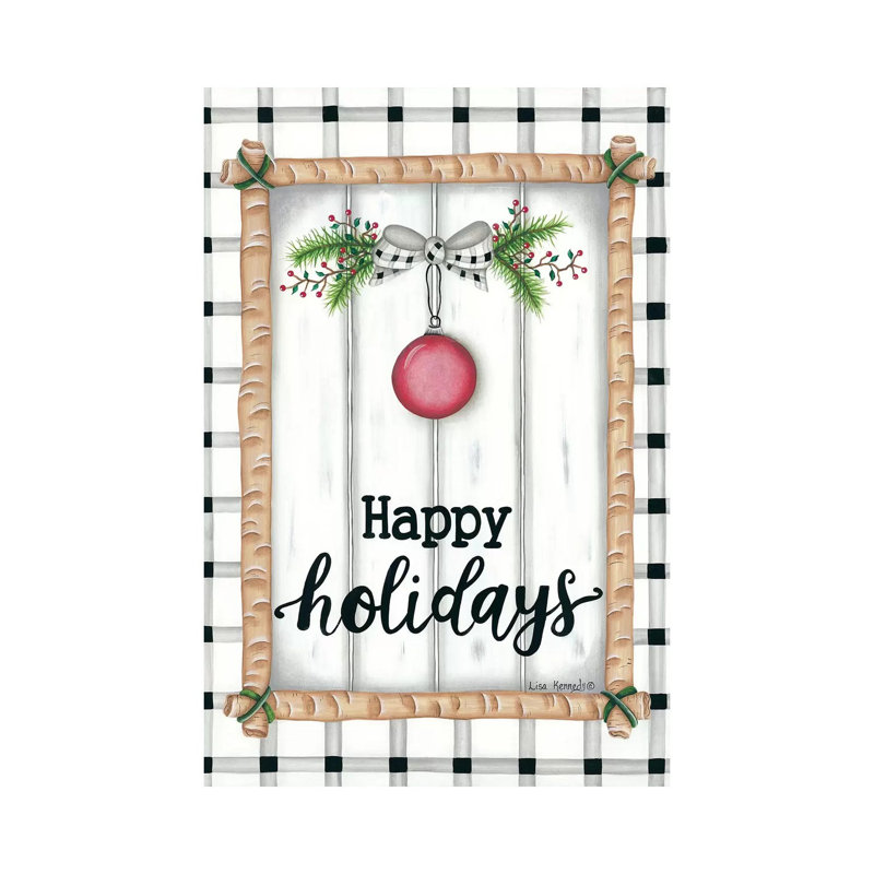 White Holiday Plaid by Lisa Kennedy - Wrapped Canvas Gallery-Wrapped Canvas Giclée, 30.48 cm H x 45.72 cm W