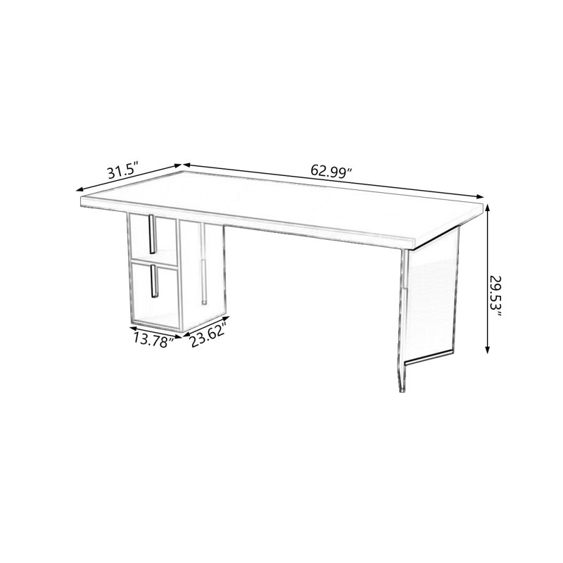 Bureaux rectangulaires noirs en bois massif, H 29,53 po x l 62,99 po x P 31,5 po