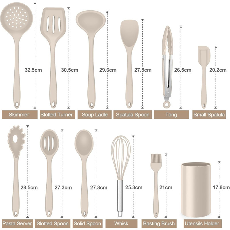 LIFEWITA 12 Utensil Set, Khaki