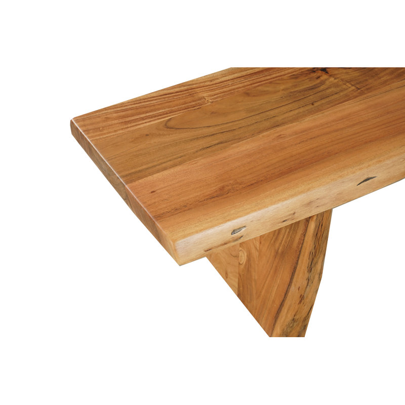 Live Edge Solid Wood Dining Bench, Natural, 84" W