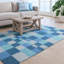 Tapis bleu et gris en laine touffeté à la main Cloral-1065418970