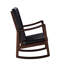 Chaise berçante en cuir synthétique brun foncé avec bordure - accents relaxants pour une touche d'élégance