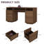 Bureau de direction Abbate de 150 cm de large avec tiroirs de classement et armoire de rangement-1240804650