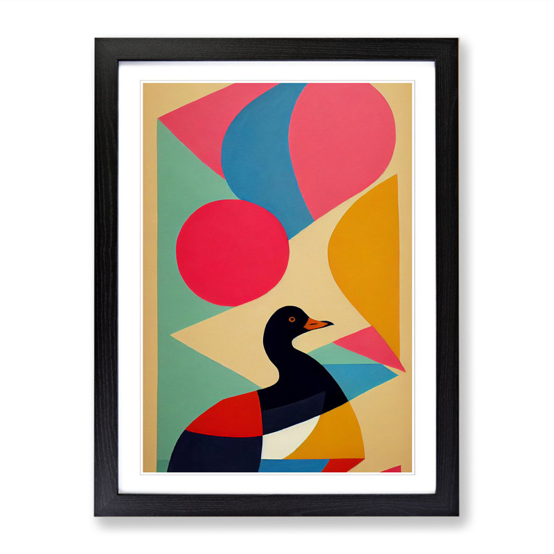 Anstus Goose Abstract - Picture Frame Print, 34cm H x 25cm W, Oak