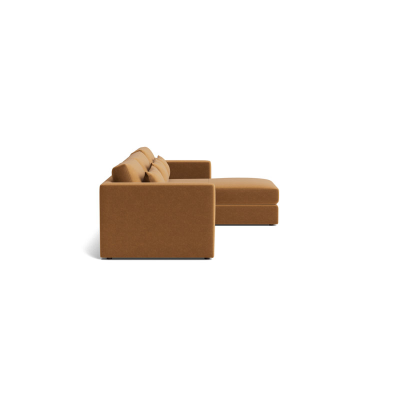 Haywood Right Chaise Sectional, Performance Velvet - Hazelnut
