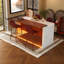 Ensemble d'îlot de cuisine 63 pouces avec 4 tabourets de bar - surface d'aspect marbre avec éclairage DEL-890321553-890321556