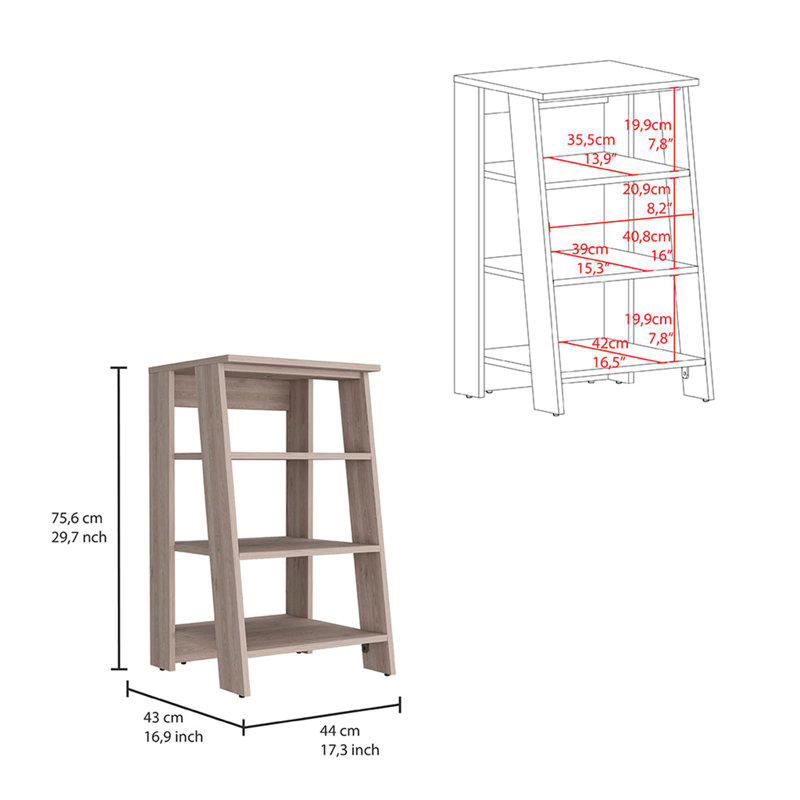 Armoire à linge St. Clair, deux tablettes intérieures, deux tablettes ouvertes, une porte, Gris