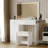 Vanity Desk With Mirror And Lights, Makeup Vanity Table Set With Charging Station & 2 Drawers And Foldable Table Extension Board, Bedroom Dressing Set With Chair, 3 Lighting Colors, White