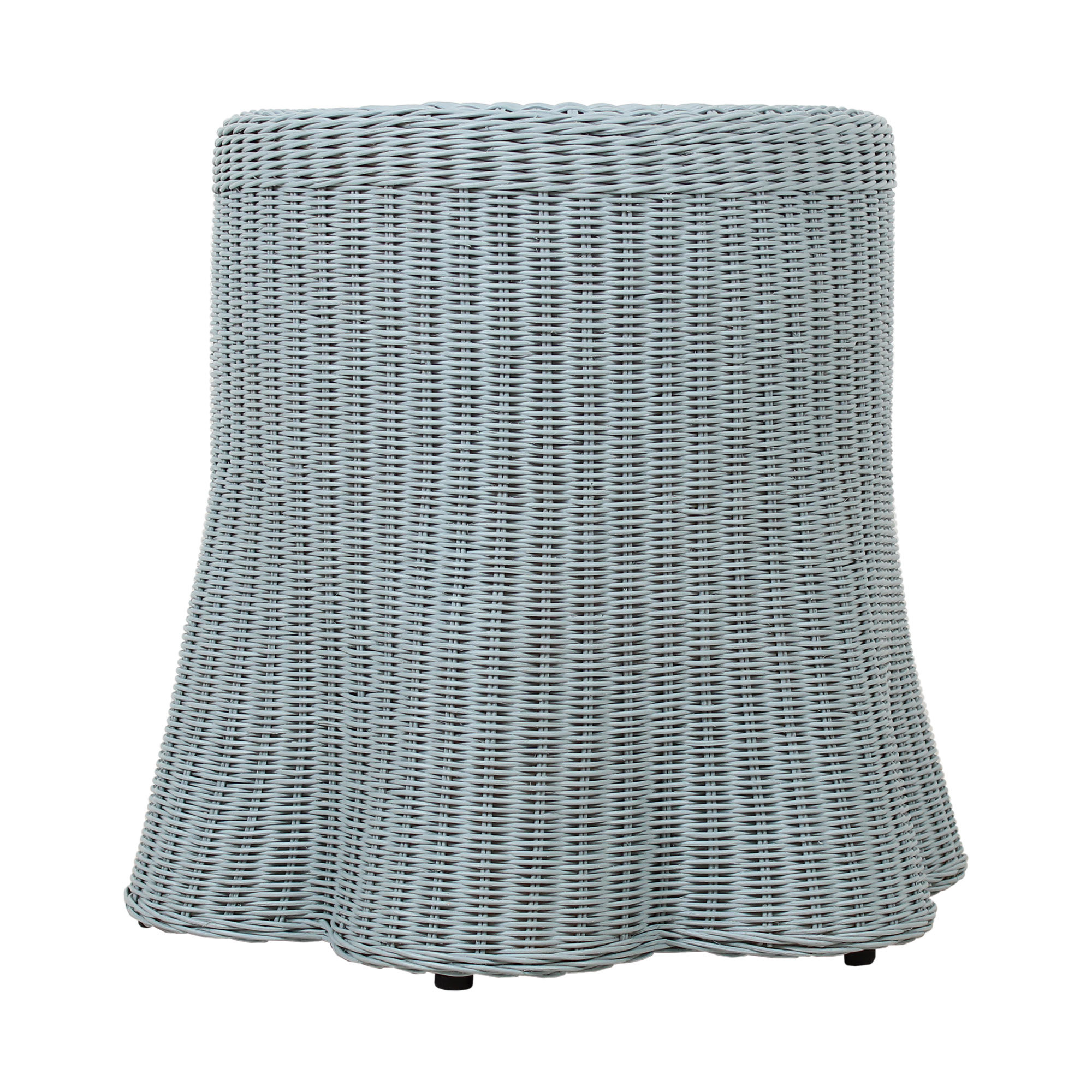 Cabo Woven Rattan End Table, Blue