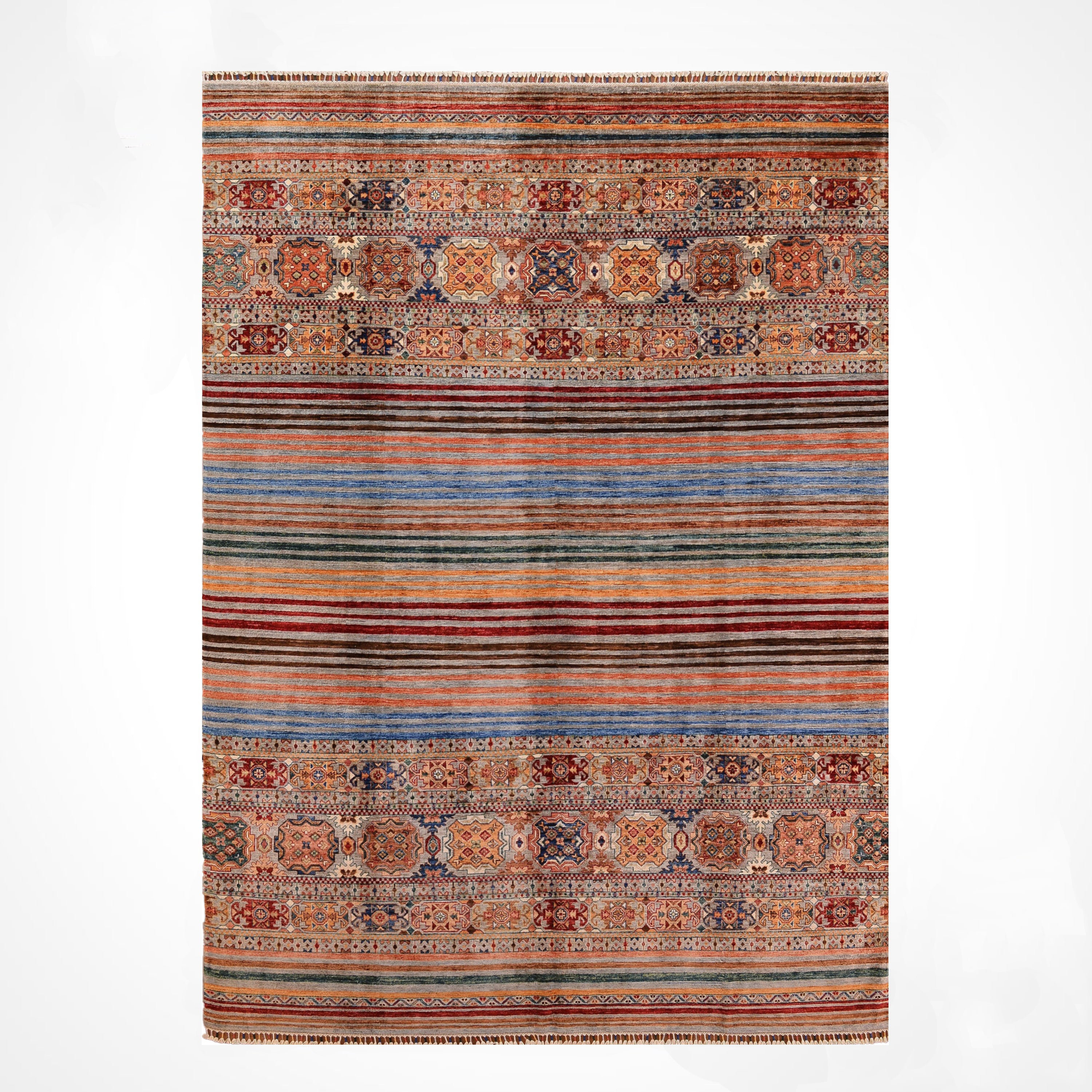 Multicolour Wool Rug Bloomsbury Market Original Hand Knotted Traditional Pattern Multi Color ...