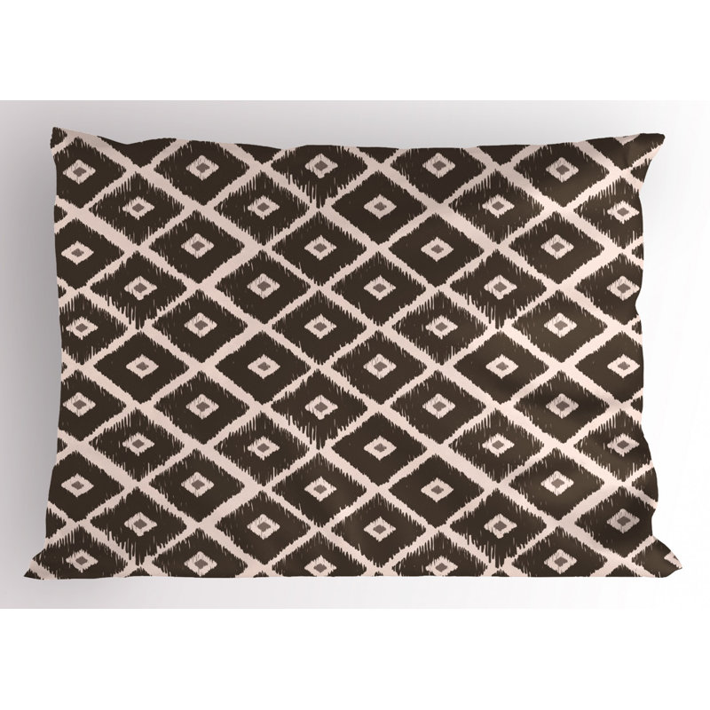 Brown/White Polyester Microfiber Piece Sham, Queen