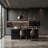 77.6"W Kitchen Island With Glass Door And Light Double Side