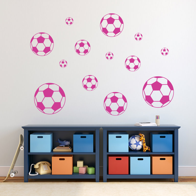 Sports Non-Wall Damaging Wall Decals, Hot Pink