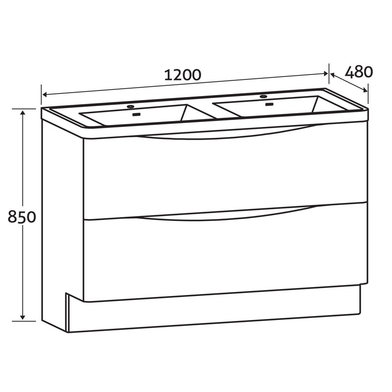 Stanhope 1200mm Single Bathroom Vanity with Undermount Glass Basin, White