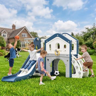 Glissoire pliable pour tout-petits pour enfants de 1 à 3 ans, glissoire intérieure autoportante pour bébé avec échelle antidérapante, aire de jeu en plastique PEHD, rangement facile, capacité de 154 lb