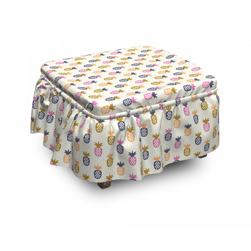 Housse pour repose-pieds ananas avec pois points