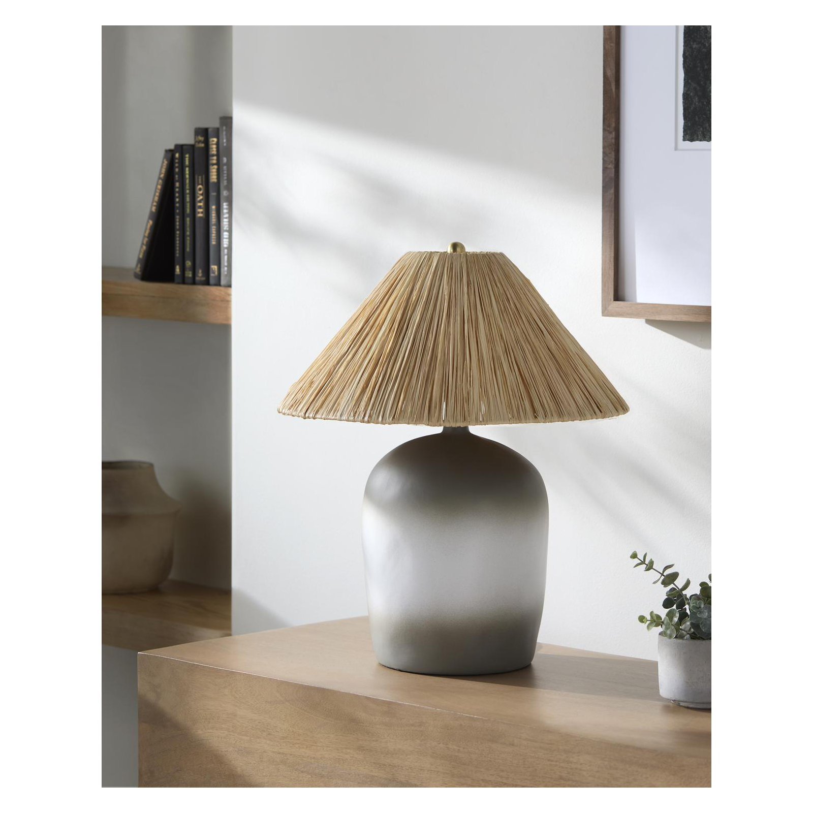 Danica Table Lamp, Gray/White, Seagrass Empire
