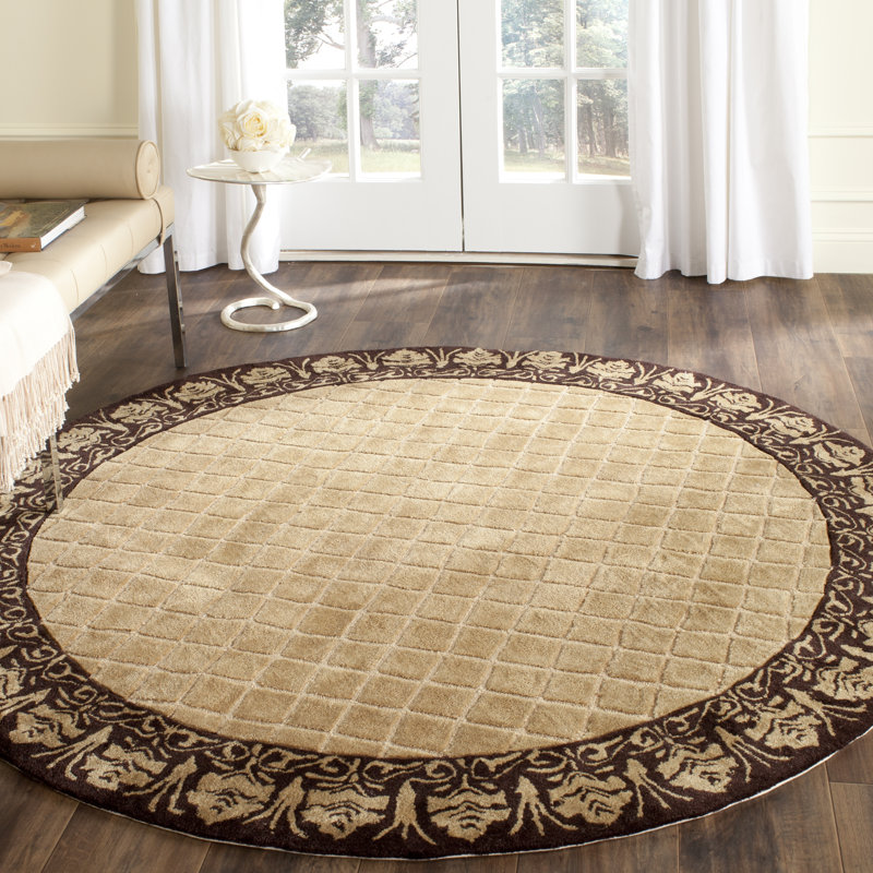 Tapis géométrique crocheté à la main Caine, Rond 6 pi