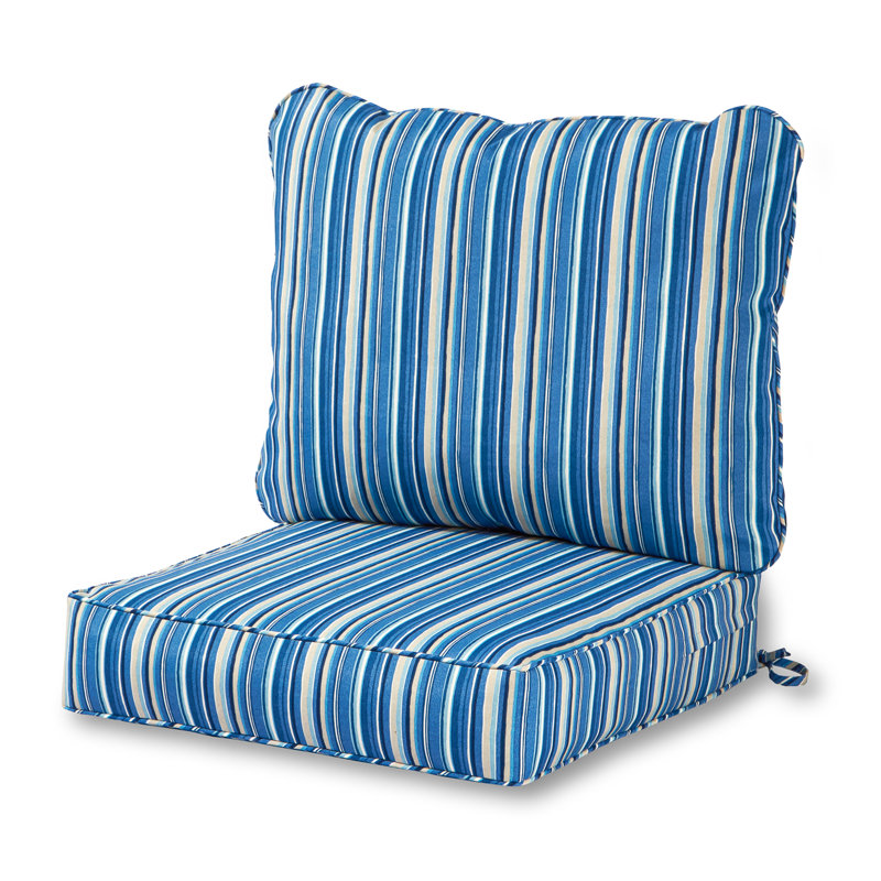 Coussin de siège pour chaise d'extérieur Lester, Rayures saphir