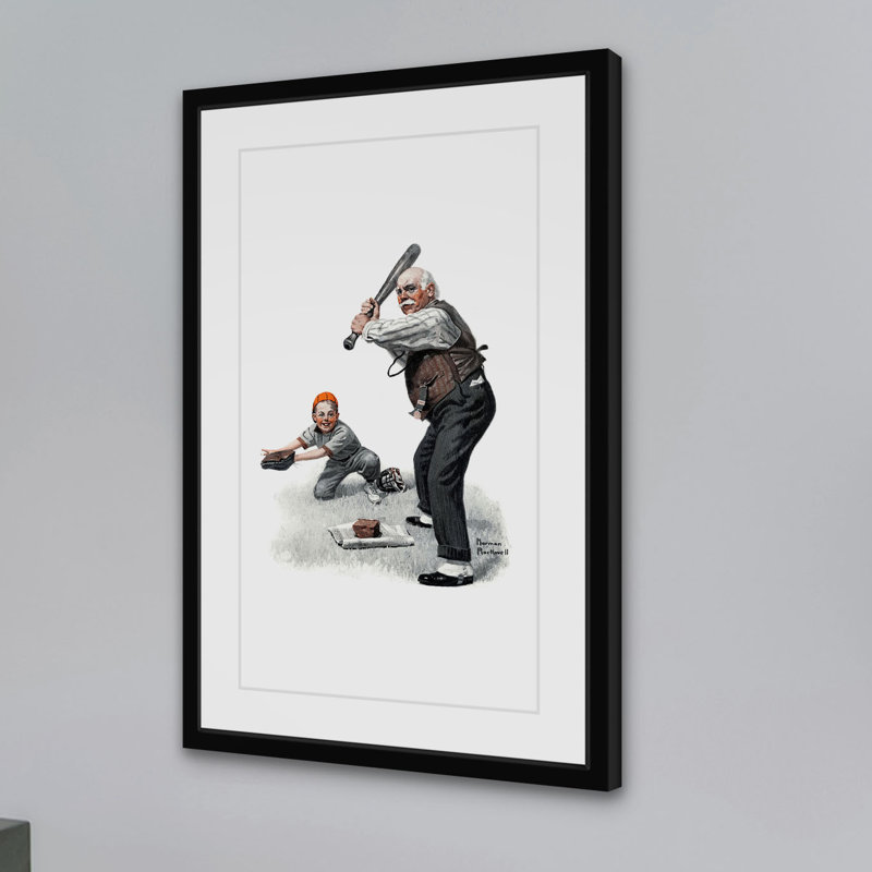 Gramps At The Plate by Norman Rockwell - Wrapped Canvas Print, 91 cm H x 61 cm W
