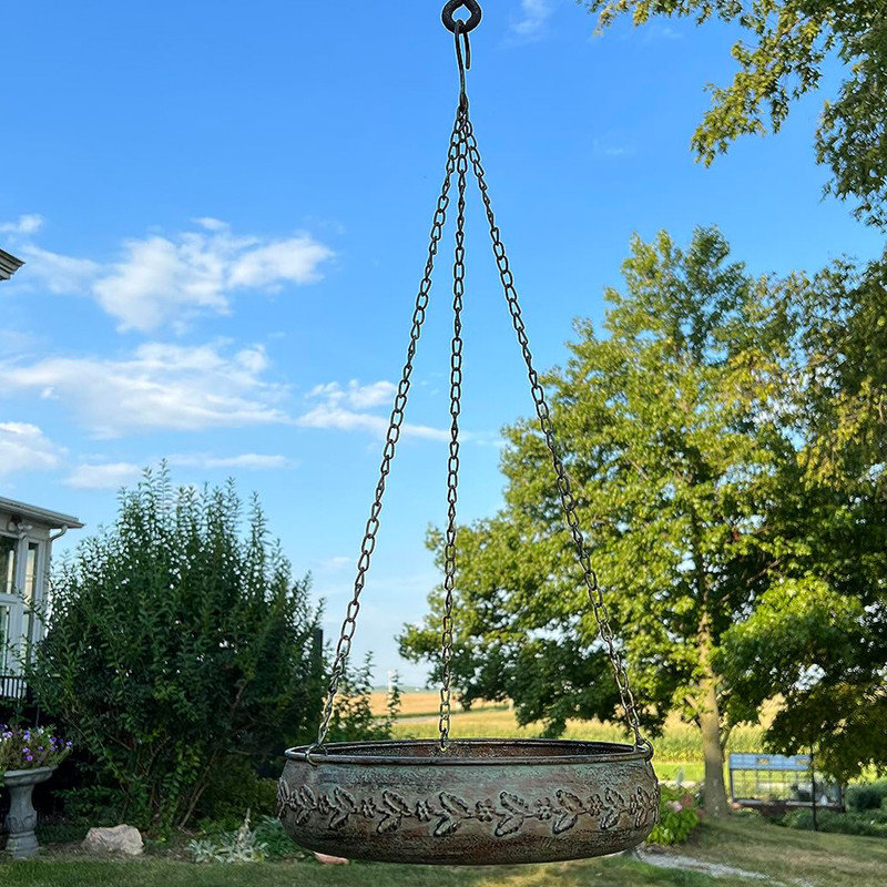 Lark Manor Hanging Bird Baths for Outdoors, Outdoor Bird Bath, Metal ...